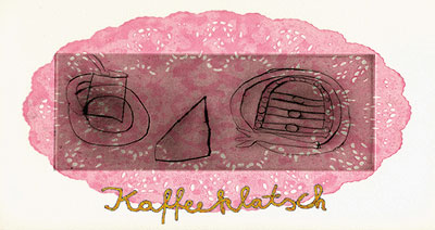 Einladungskarte zu der Ausstellung Kaffeeklatsch, Gestaltung: A. Vietz